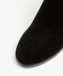 Panara Suède Enkellaars Met Hak - Zwart -Mode Kleding Panara Sude Enkellaars met Hak Zwart 675