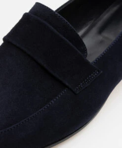 Panara Suède Instapper Met Platte Hak - Donkerblauw -Mode Kleding Panara Sude Instapper met Platte Hak Donkerblauw 1054