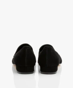 Panara Suède Instapper Met Platte Hak - Zwart -Mode Kleding Panara Sude Instapper met Platte Hak Zwart 06