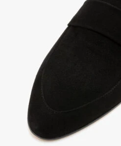 Panara Suède Instapper Met Platte Hak - Zwart -Mode Kleding Panara Sude Instapper met Platte Hak Zwart 08