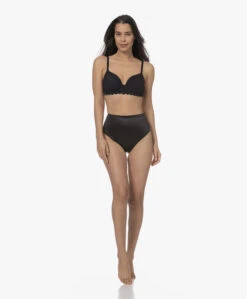 Hanro Moments T-Shirt Bh Met Kant - Zwart -Mode Kleding a677b2d7 ad3c 43ff 9371 1624aeeeddde 358