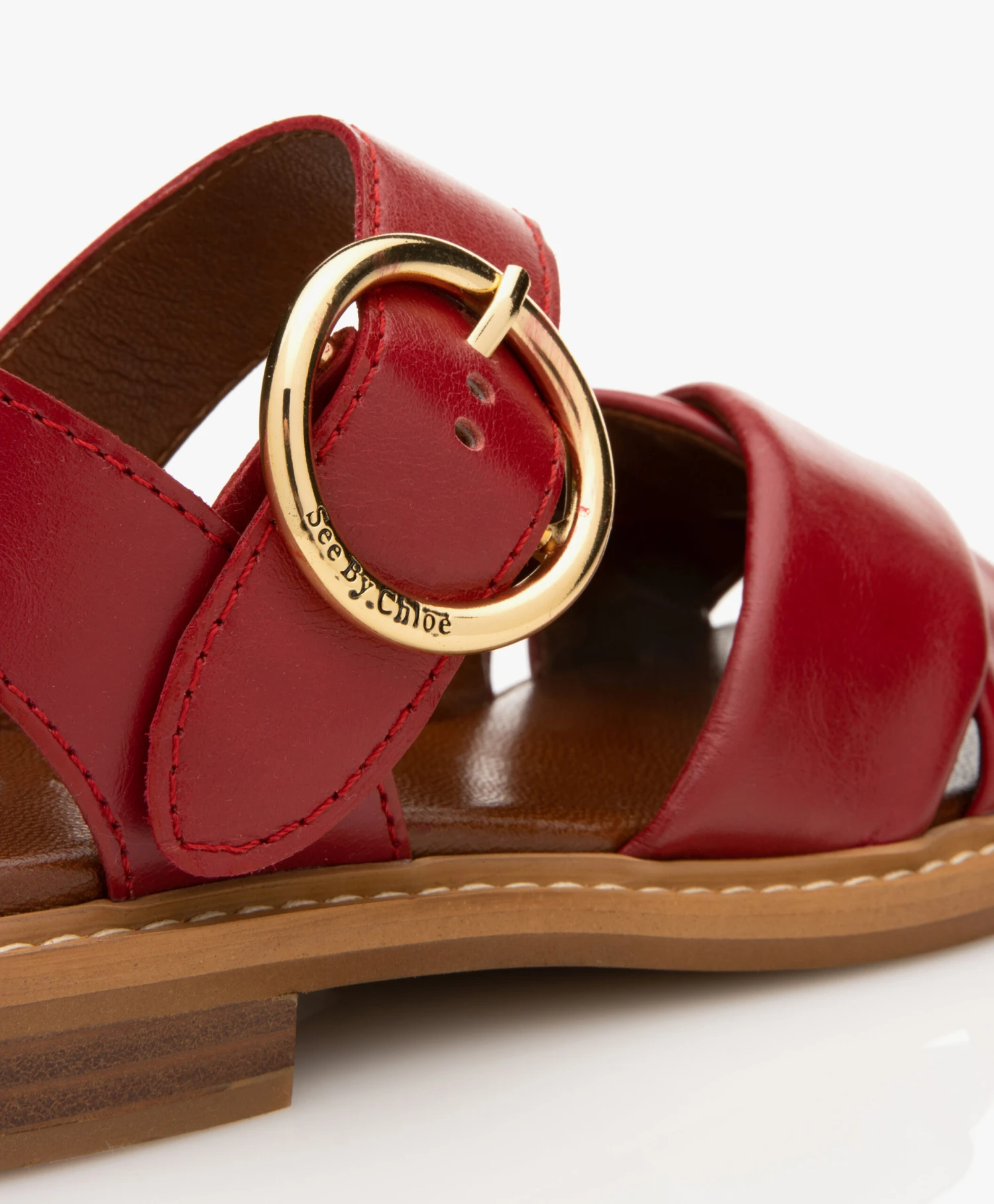 See By Chloé Lyna Kalfsleren Sandalen - Medium Rood 11 See By Chloé Lyna Kalfsleren Sandalen - Medium Rood - Afbeelding 11