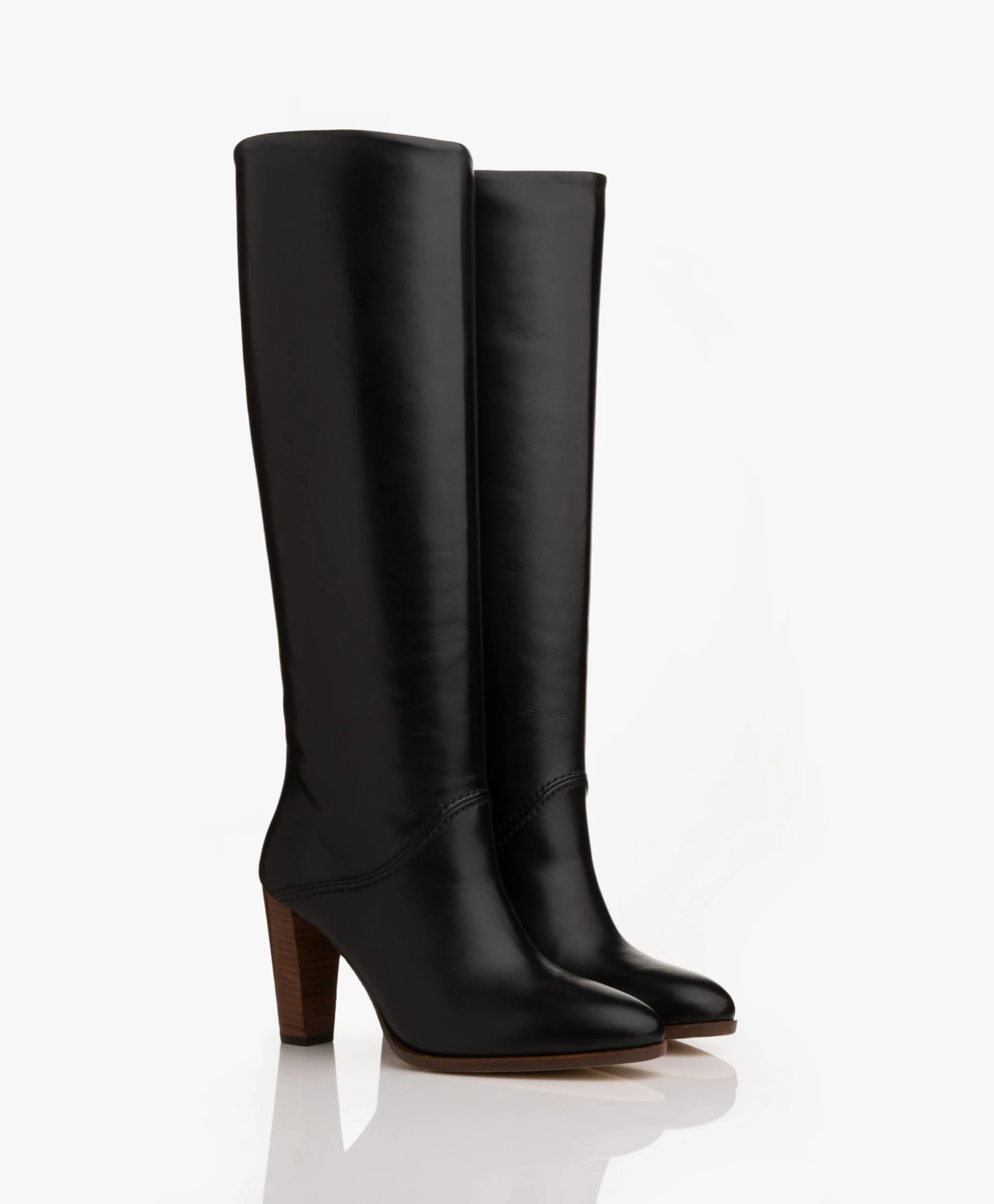 Vanessa Bruno Hoge Leren Laarzen - Zwart 3 Vanessa Bruno Hoge Leren Laarzen - Zwart - Afbeelding 3