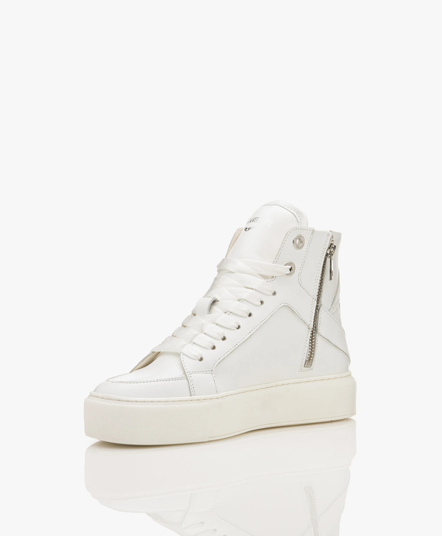 Zadig & Voltaire High Flash Leren Platform Sneakers - Wit 9 Zadig & Voltaire High Flash Leren Platform Sneakers - Wit - Afbeelding 9
