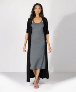 Skin Calyn Pima Katoenen Slip Dress - Charcoal Heather -Mode Kleding b7959c67 8266 4625 98e0 a2625530adb1 02