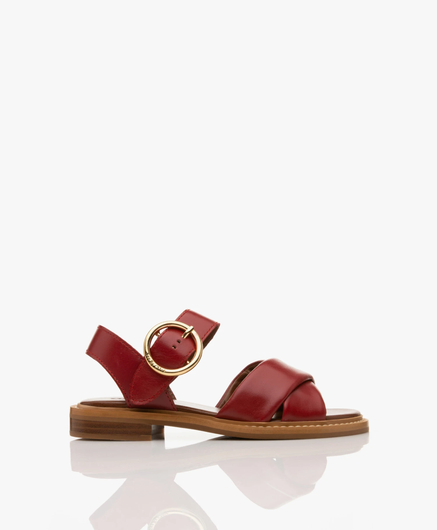 See By Chloé Lyna Kalfsleren Sandalen - Medium Rood 1 See By Chloé Lyna Kalfsleren Sandalen - Medium Rood