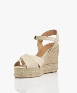 Castañer Blaudell 10,5Cm Canvas Espadrilles Met Sleehak - Ivoor -Mode Kleding bce39712 1540 4bf0 9f17 d4fa90a7b172 330