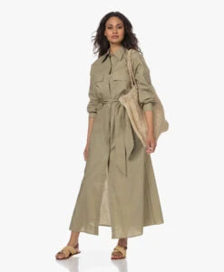 Su Paris Raya Poplin Maxi Blousejurk - Olive -Mode Kleding bed52b4b 5ac0 4876 ae0b 553f430ea4c2 79