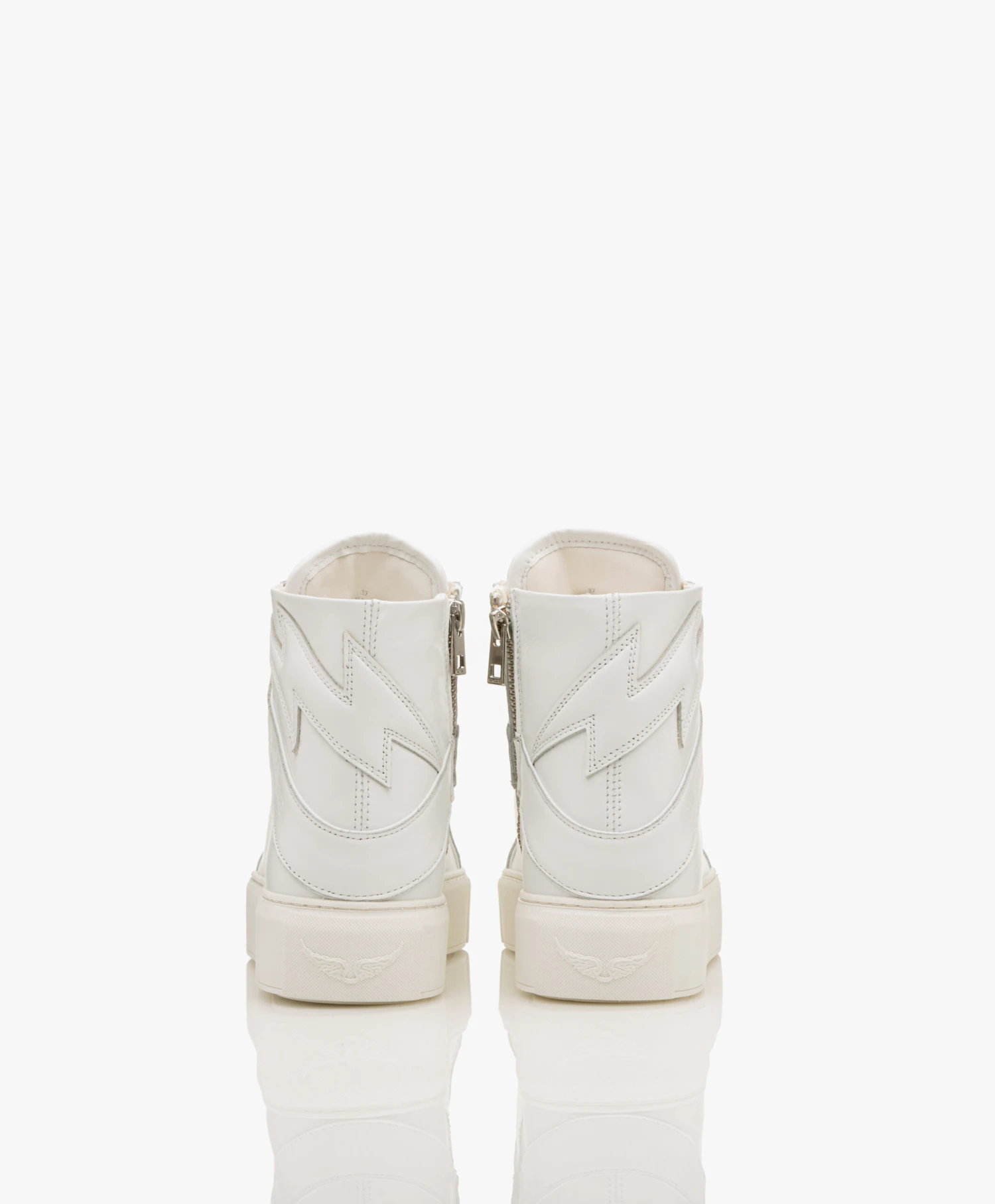Zadig & Voltaire High Flash Leren Platform Sneakers - Wit 8 Zadig & Voltaire High Flash Leren Platform Sneakers - Wit - Afbeelding 8