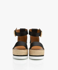 See By Chloé Glyn Kalfsleren Plateau Espadrilles - Zwart -Mode Kleding cdda65b2 98aa 40b3 8b12 acea9578830d 04