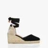Castañer Carina 7Cm Canvas Sleehak Espadrilles - Zwart
