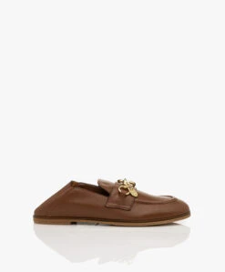 See By Chloé Aryel Leren Loafers/Mules - Cognac