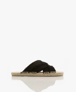 Castañer Pilita Gevlochten Jute Slippers - Zwart