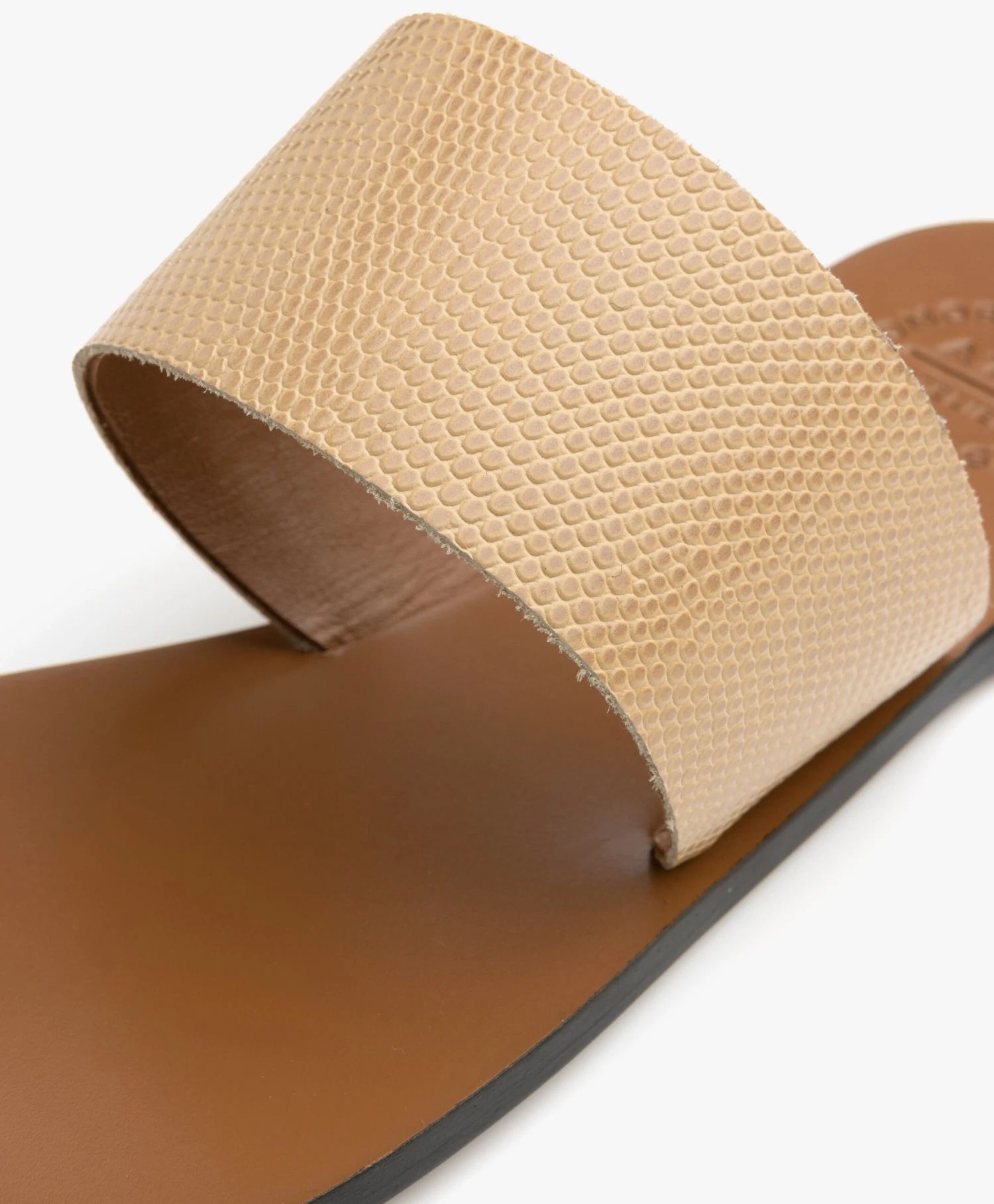 Atp Atelier Astrid Gestructureerde Leren Teenslippers - Licht Beige 3 Atp Atelier Astrid Gestructureerde Leren Teenslippers - Licht Beige - Afbeelding 3