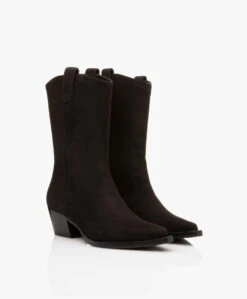 Panara Suède Western Laarzen - Zwart -Mode Kleding d6e7bce0 be32 4572 8e3c dfe57f760f4a 14