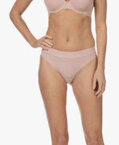 Wolford Beauty Cotton Rib String - Poederroze