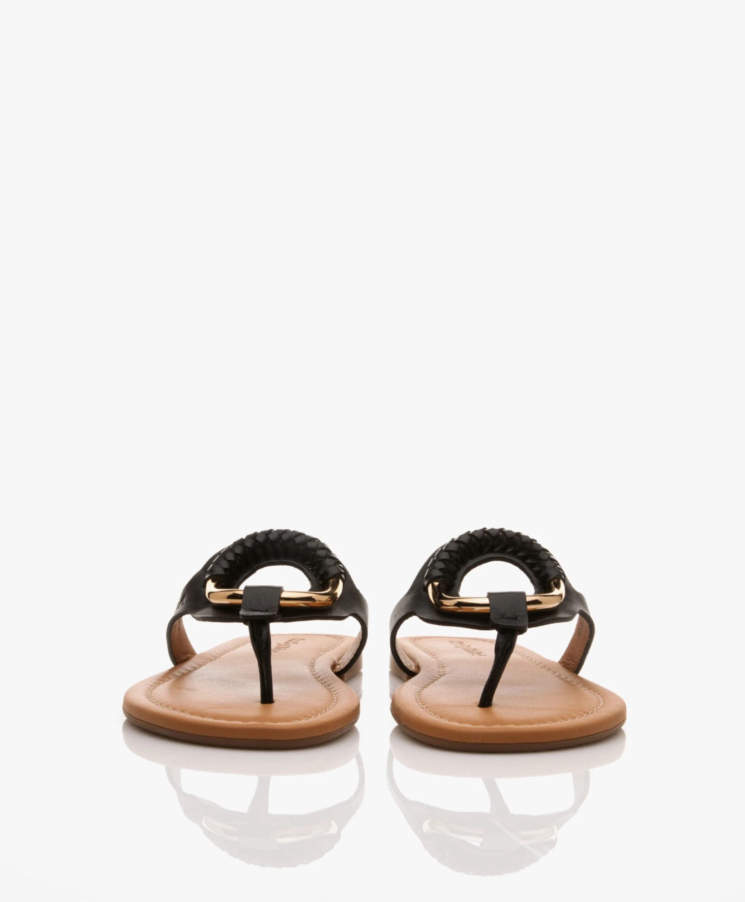 See By Chloé Hana Leren Slippers - Zwart/Bruin 4 See By Chloé Hana Leren Slippers - Zwart/Bruin - Afbeelding 4