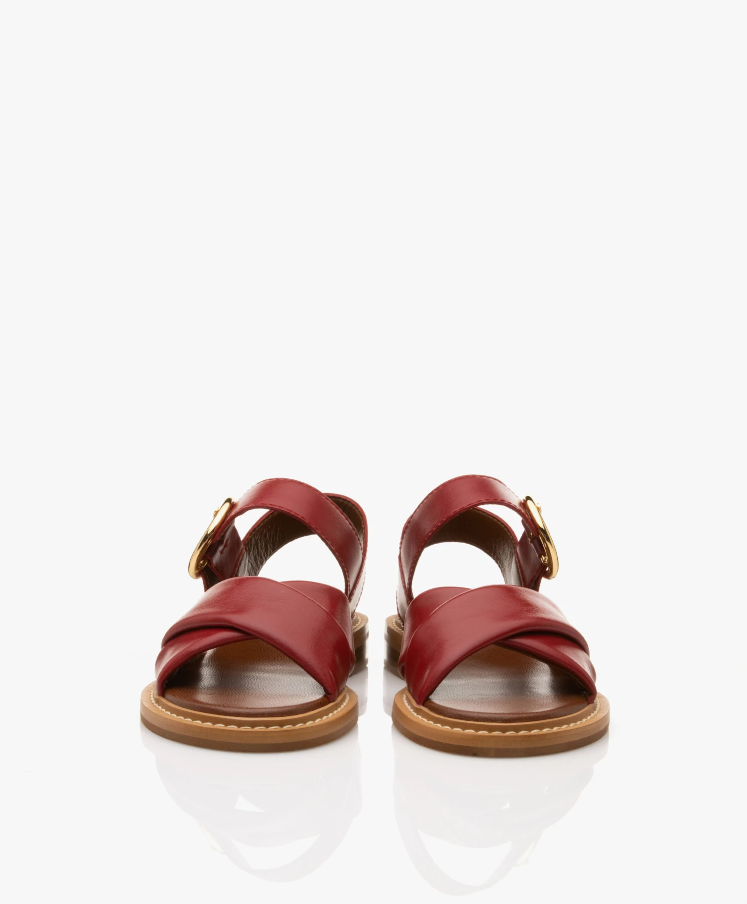 See By Chloé Lyna Kalfsleren Sandalen - Medium Rood 7 See By Chloé Lyna Kalfsleren Sandalen - Medium Rood - Afbeelding 7