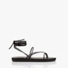 Ancient Greek Sandals String Flip Flop Leren Sandalen - Zwart