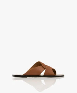Mode Kleding 33 Atp Atelier Allai Leren Slippers - Brandy