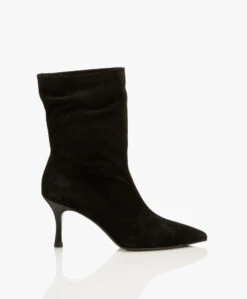Rag & Bone Brea Suède Slouch Boot Enkellaarzen - Zwart