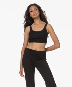 Skin Clio Jersey Crop Top - Zwart
