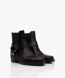 Re/Done Cavalry Leren Enkellaarzen - Zwart -Mode Kleding fbb79f40 cbc8 493f 9928 e28c14754d73 06