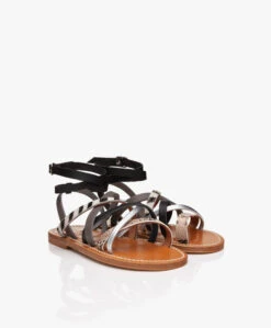 K. Jacques St. Tropez Aphrodite Leren Sandalen - Combi/Zwart -Mode Kleding fc2b833a 8e52 4237 88f4 cc572fcf25d6